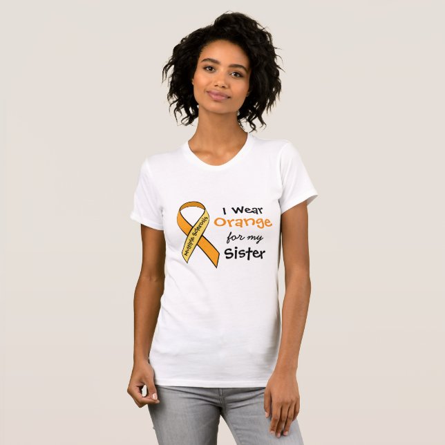Eu Visto laranja para a camisa de consciência da m (Frente Completa)