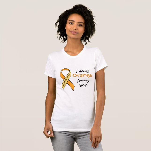 Eu Visto laranja para a Camisa de Consciência do m (Frente Completa)