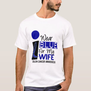 Eu visto o azul para meus t-shirt do CANCRO DO