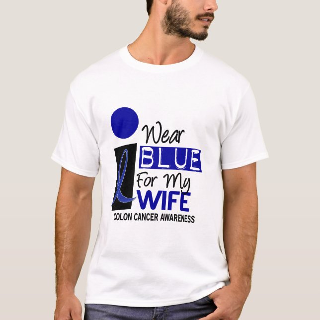 Eu visto o azul para meus t-shirt do CANCRO DO (Frente)