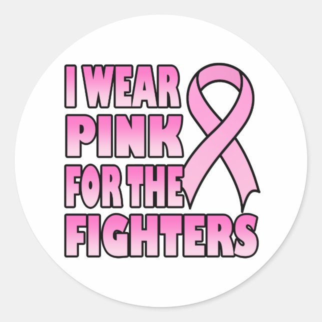 Eu Visto rosa para o adesivo de combate (Frente)