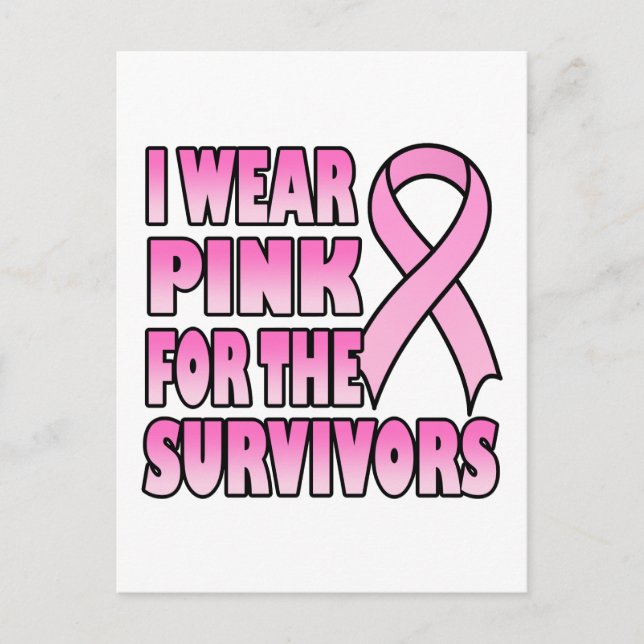 Eu Visto rosa para o cartão postal dos sobrevivent (Frente)