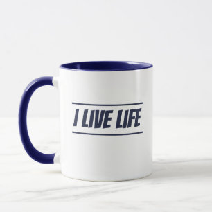 Eu vivo caneca de café da vida com o logotipo