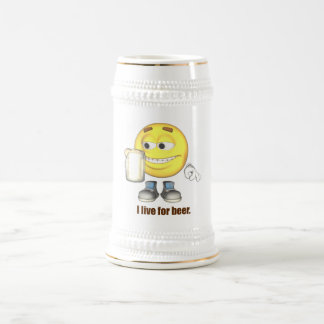 Eu vivo para a caneca de cerveja da cerveja