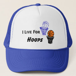 Eu Vivo Para Hoops Boné