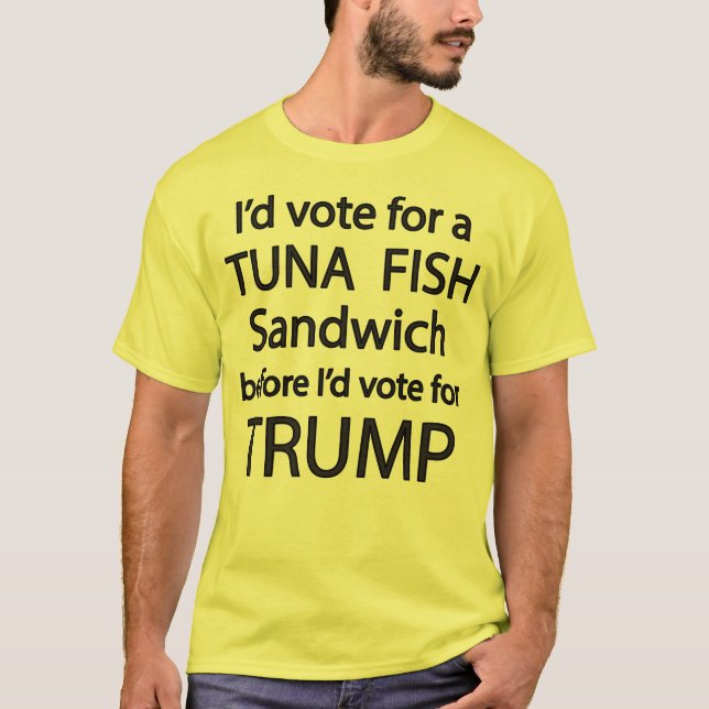 Eu votaria em uma Camiseta de Pescado de Atum (Frente)