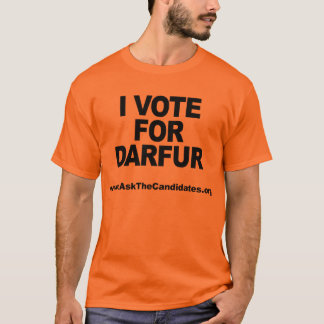 Eu voto para o t-shirt de Darfur