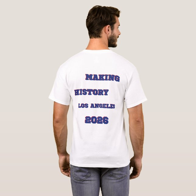 EUA 2026: Camiseta de ventilador duplo "Making His (Parte Traseira Completa)