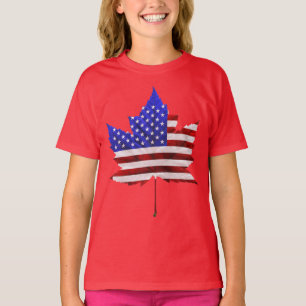 EUA Canadá T-Shirts Canadá Crianças dos EUA Shirts