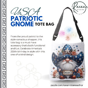 EUA Celebrando 250 Anos Bolsa Tote Gnomo