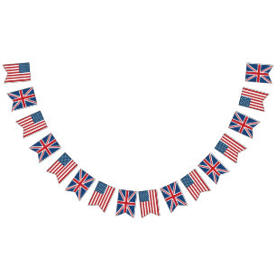 EUA e bandeiras de Union Jack