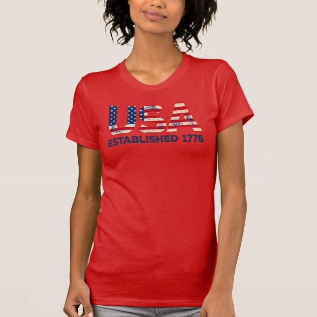 EUA estabeleceu 1776 T-Shirt (Frente)