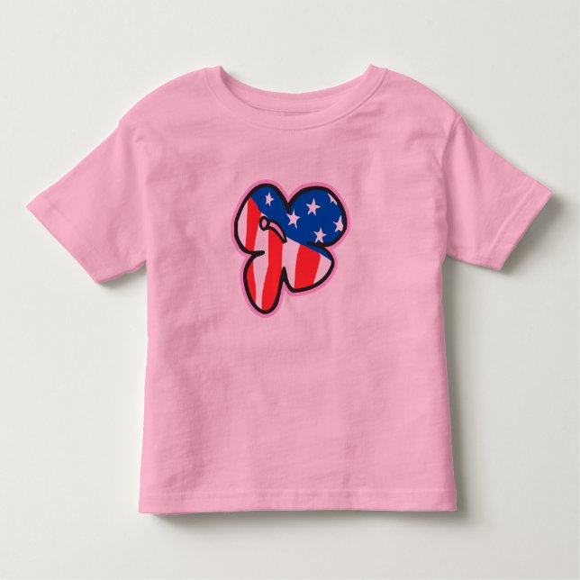 EUA Flag Hibiscus Criança & Toddler T-shirts (Frente)