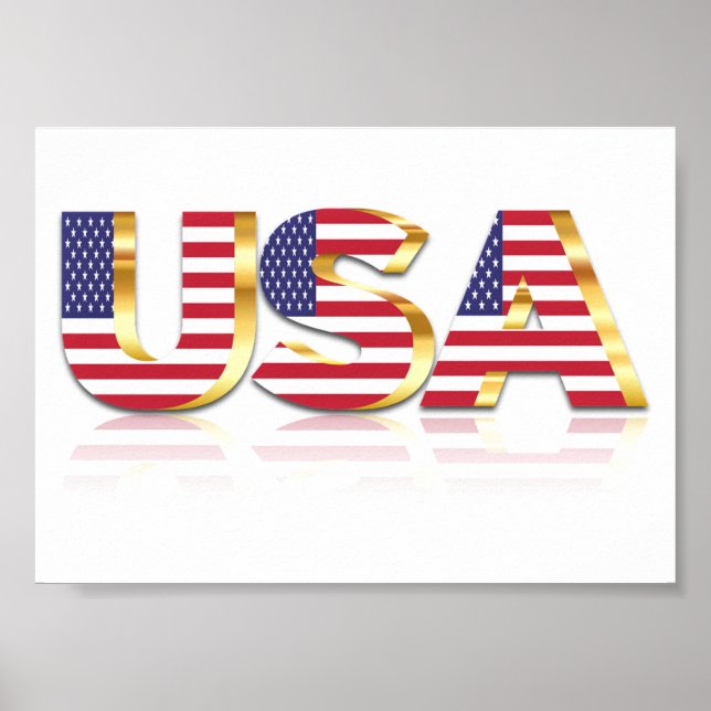 EUA Flag Poster dos Estados Unidos da América (Frente)