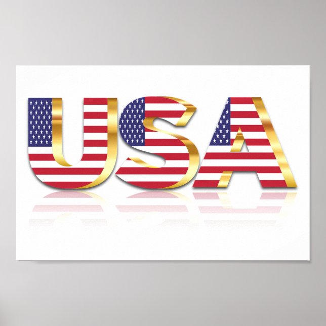 EUA Flag Poster dos Estados Unidos da América (Frente)