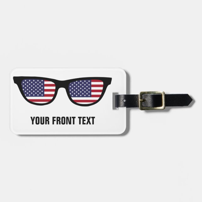 EUA Shades etiqueta de bagagem personalizada (Frente Horizontal)
