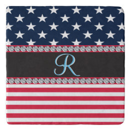 EUA Stars Stripes Script Monograma Dazzling