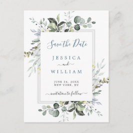 Eucalipto Aquarela  Salve o Cartão de Data de Casa