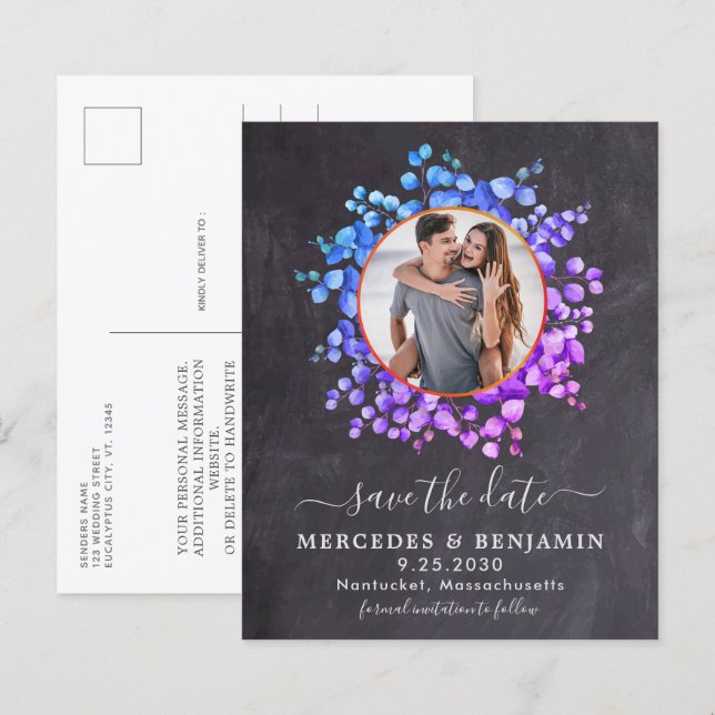 Eucalipto Botânico Orçamento Salvar A Foto Da Data (Frente/Verso)