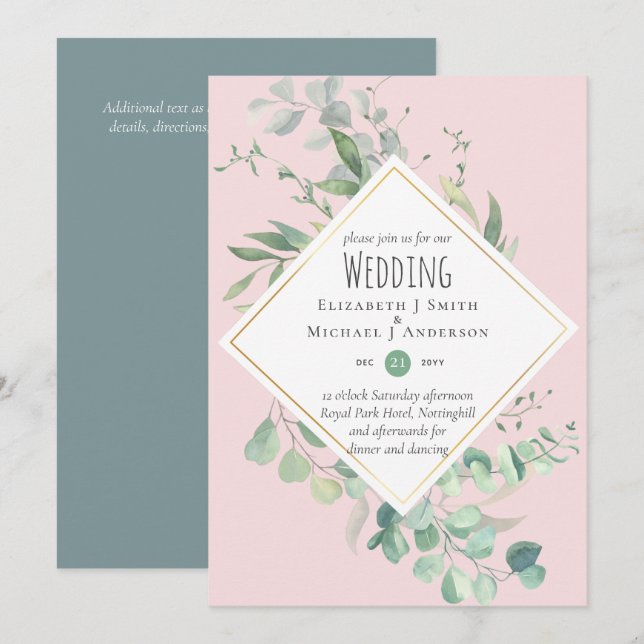 Eucalipto de jardim verdejante ROSA EMPOEIRADO Cas (Frente/Verso)