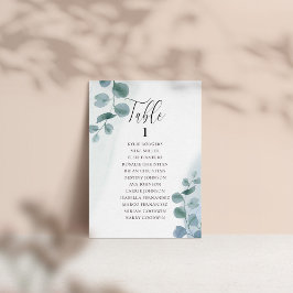 Eucalipto Dusty Qualquer Gráfico de Número de Mesa