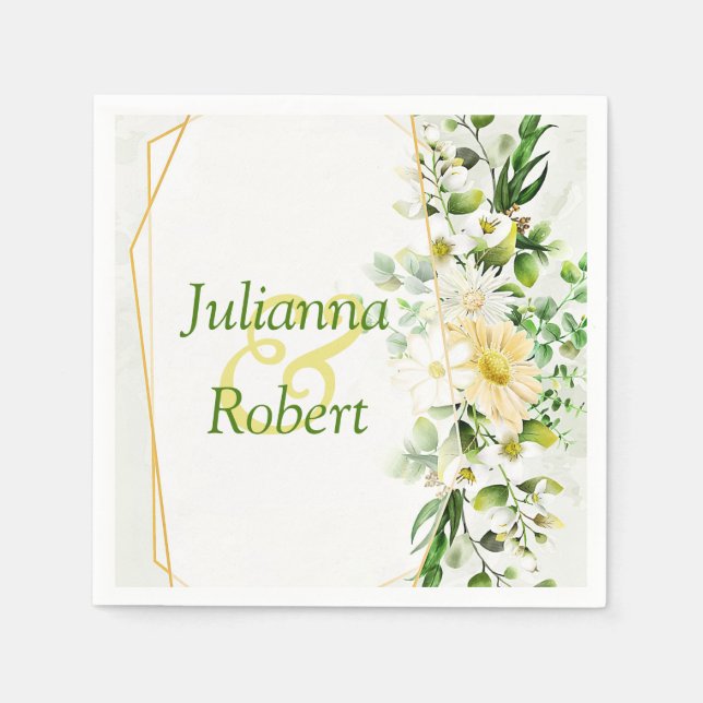 Eucalipto e guardanapos de margarida (Frente)