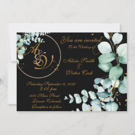 Eucalipto e ouro a convite negro