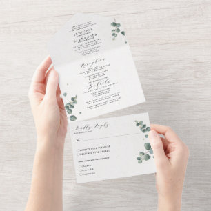Eucalipto Elegante Casando Tudo Em Um Convite