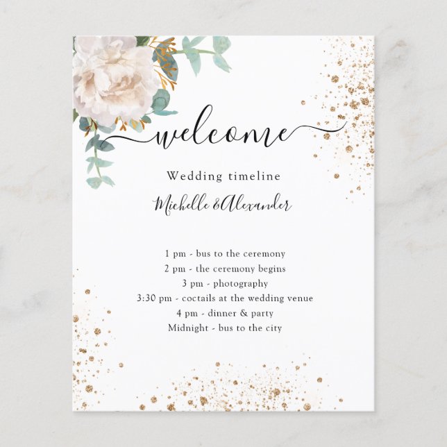 Eucalipto floral do programa da linha do tempo de  (Frente)