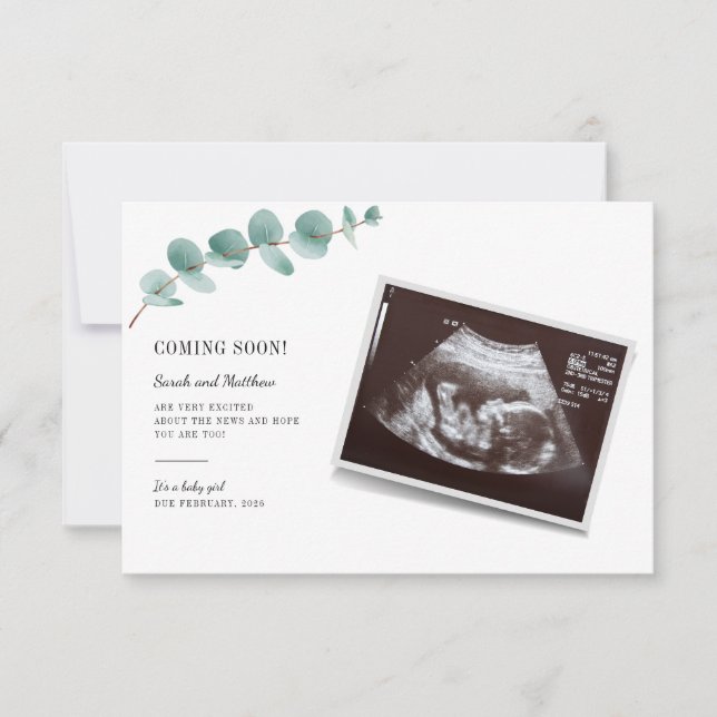 Eucalipto Gravidez Anúncio Menina Revelação de Beb (Frente)