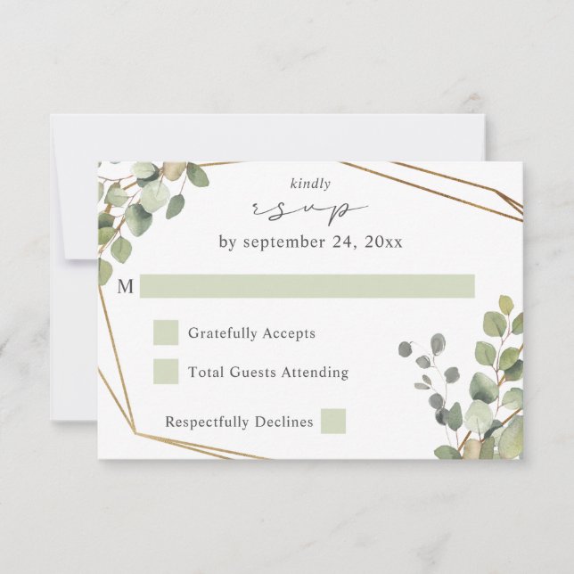 Eucalipto Russo e quadro Dourado sem RSVP V2 de Re (Frente)