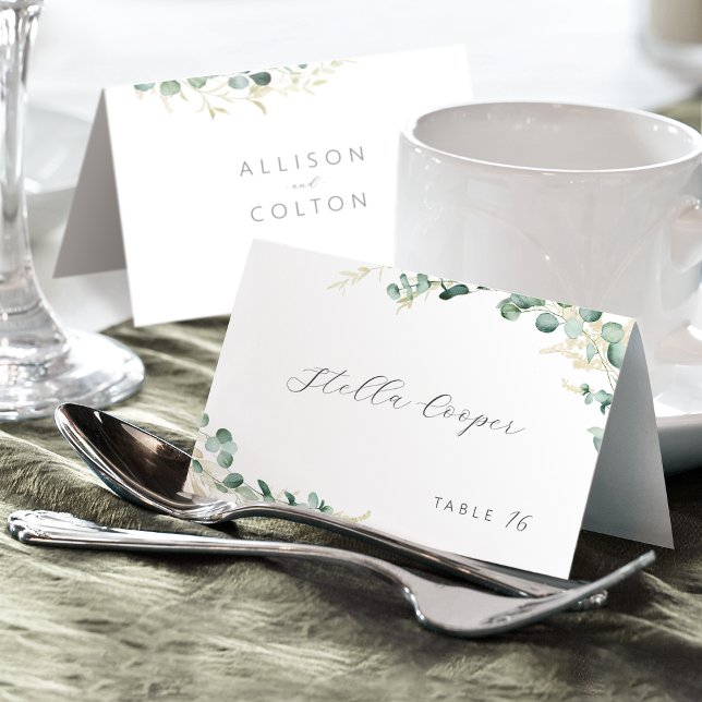 Eucalipto russo verde boho casamento Cartões (Rustic eucalyptus greenery boho wedding Place Card)