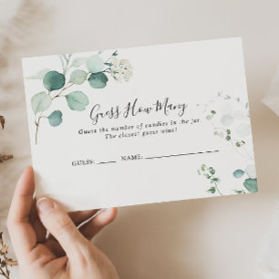 Eucalipto Verde de Verão Adivinha Quantos Cartão