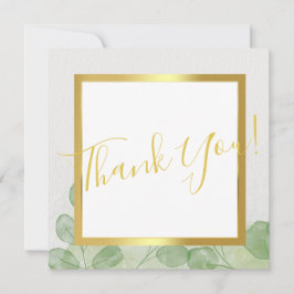 Eucalipto Verde e Dourado Obrigado Cartões