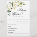 Eucalipto White Rose Elegante Deseja e Advoga<br><div class="desc">Eucalyptus Watercolor Deseja E Advice Card. Personalize com a noiva para ser o nome e a data do chá. Para mais personalização,  clique no link "personalizar mais". Se precisar de ajuda,  entre em contato comigo,  por favor.</div>