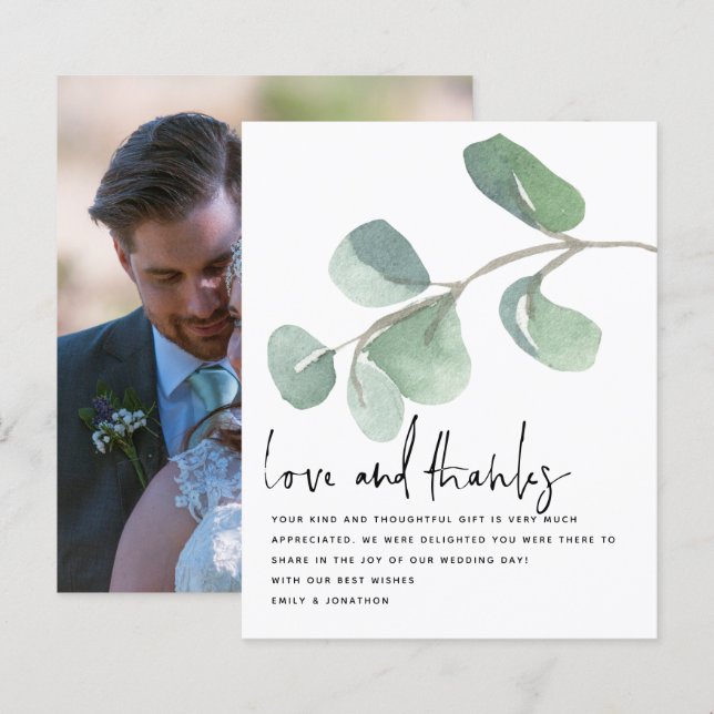 Eucalptus - Foto recém-casada - Obrigado (Frente/Verso)