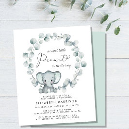 Eucalyptus Baby Sprinkle Invite Elephant Budget