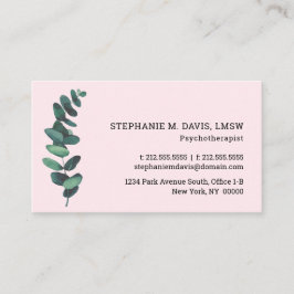 Eucalyptus Blush Pink Therapist Cartão de visita