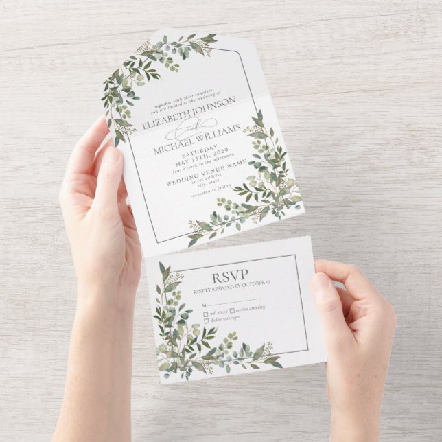 Eucalyptus Botanical Sage Green Script Casando Tod (Tearaway)
