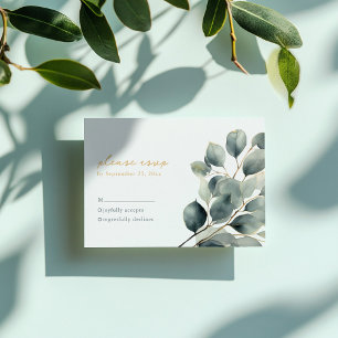 Eucalyptus branch green deixa cartão de rsvp de ca