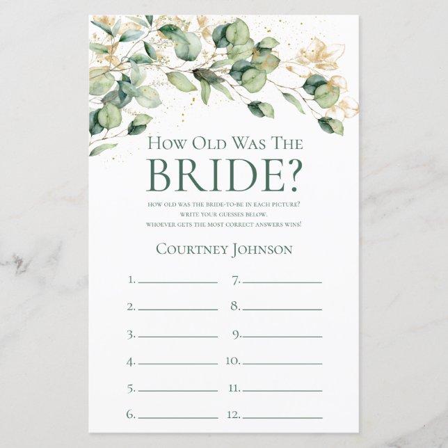 Eucalyptus Com Que Idade Era A Noiva (Frente)