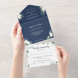 Eucalyptus Cotton | Marinho Moderno RSVP Branco