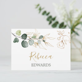 Eucalyptus deixa cartão Floral Dourado