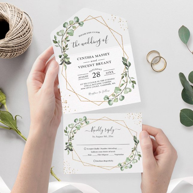 Eucalyptus Deixa Casamento Geométrico Dobrado (Criador carregado)