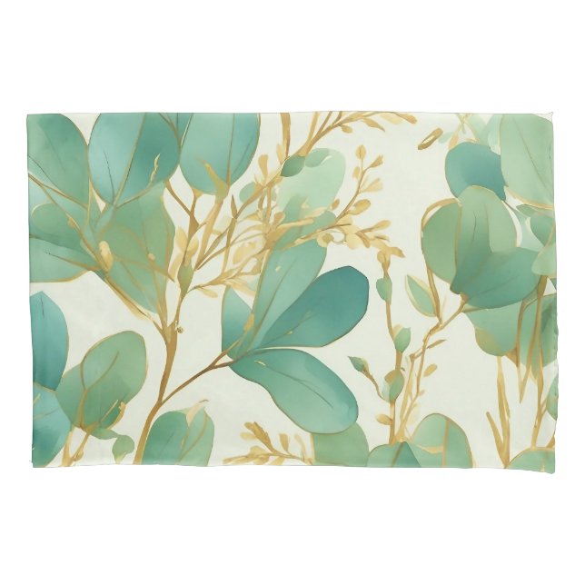 Eucalyptus deixa Design verde e Dourado (Frente)