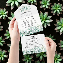 Eucalyptus deixa Greenery Rustic Casamento RSVP