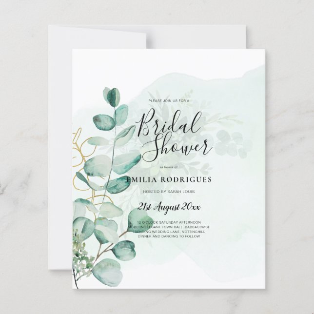 Eucalyptus deixa verde-casamento CÓDIGO QR moderno (Frente)