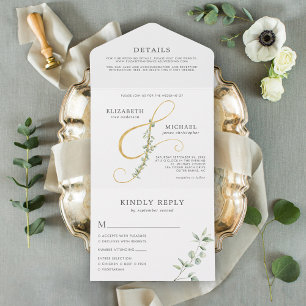 Eucalyptus Dourado Ampersand Wedding Elegante
