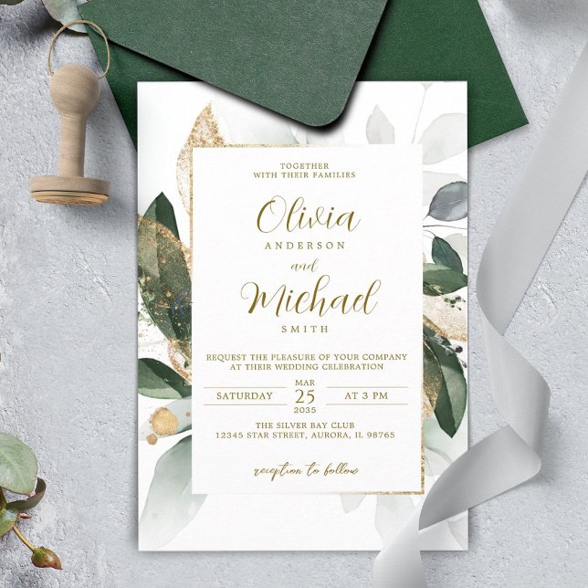 Eucalyptus Dourado deixa convite para casamento (Criador carregado)
