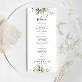 Eucalyptus Dourado Floral Greenery Menu Casamento
